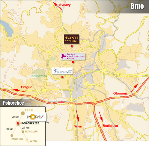 Map of city BRNO